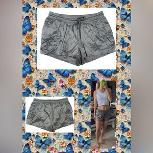 Aerie Offline Tan Metallic Shine Drawstring Athletic Shorts